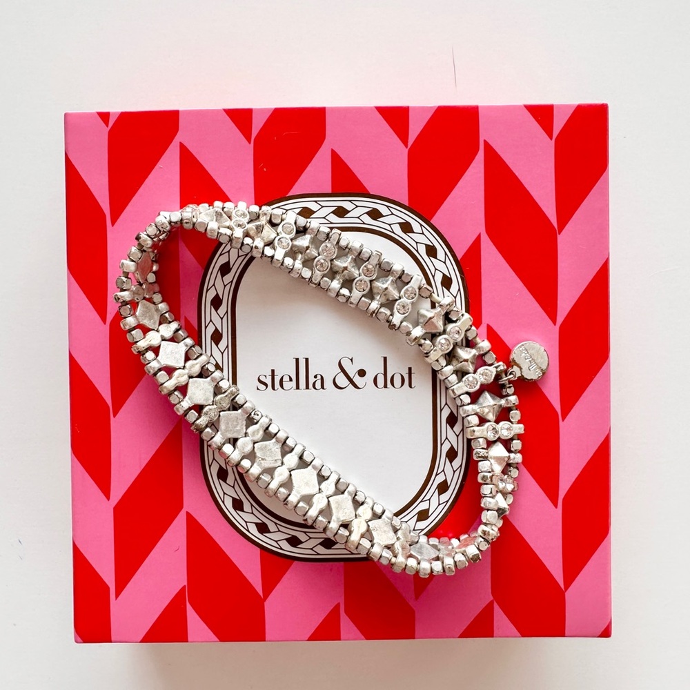Stella & Dot Silver Arrison Stretch Bracelet